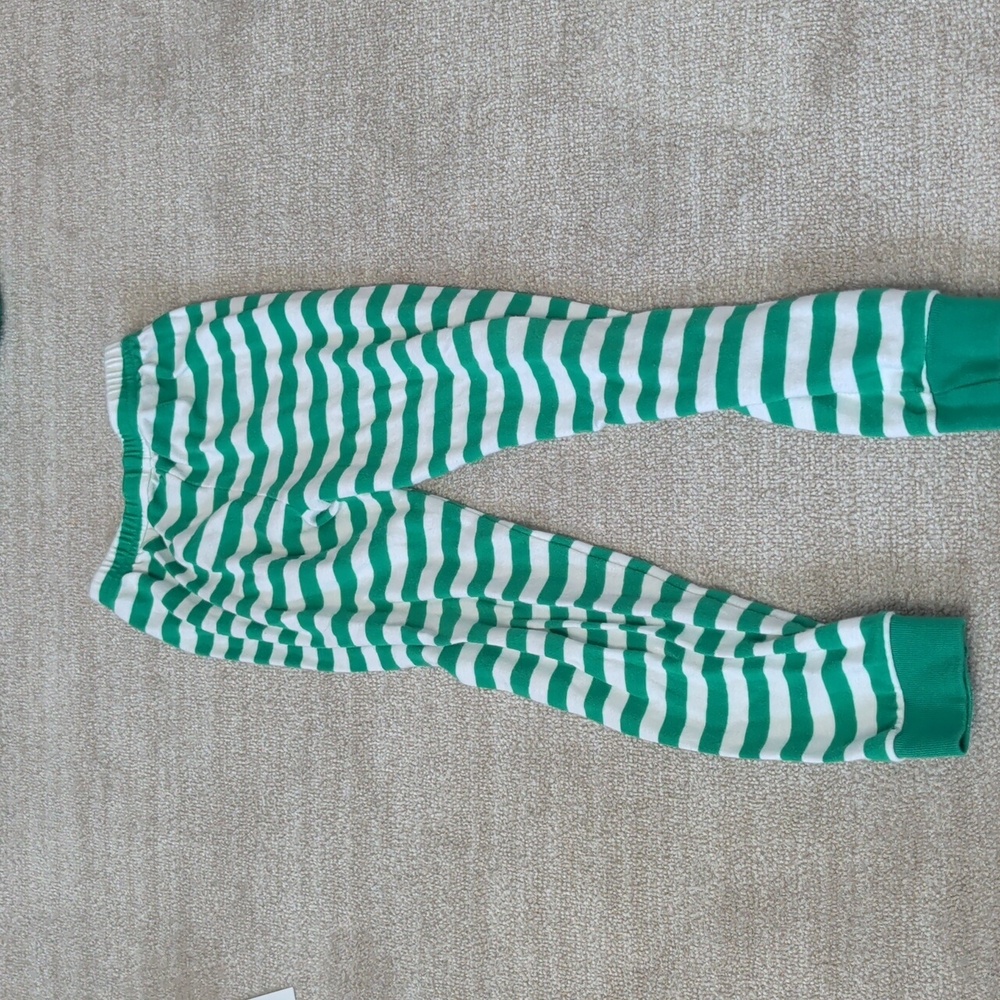 Green Striped Kids Pajamas - Picture 5 of 7